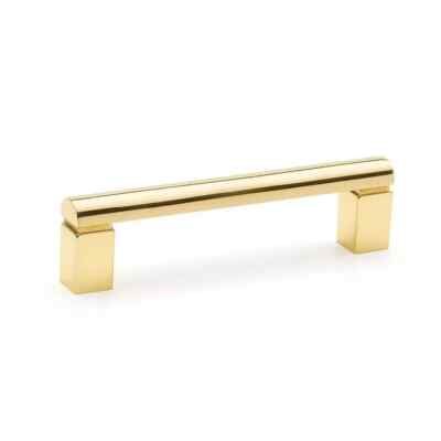 Alno A430-4-PB/NL Vogue 4'' Center to Center Bold Cabinet Pull Unlacq Solid Brass