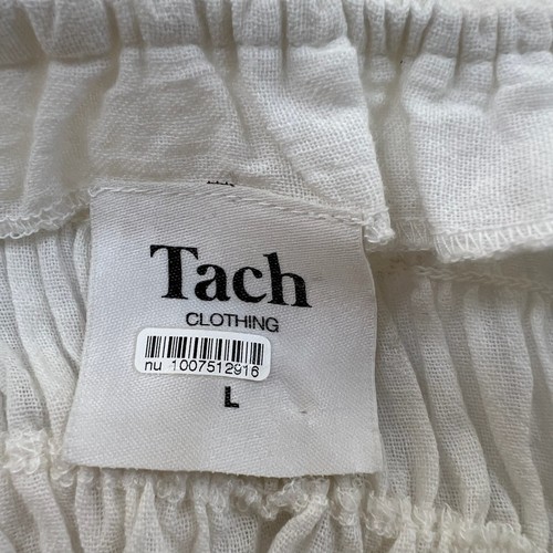 Mini Abito Tach Smocked Capri Cotone Con Dettagli Increspati Bianco Panna Taglia Large - Foto 7 di 9