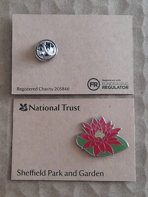 National Trust SHEFFIELD PARK Water Lily Charity Pin Badge RSPB Interest 