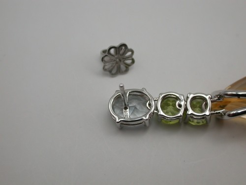 fantastischer Ohrschmuck mit Aquamarin. Peridot u. Citrin Gold 750 - Bild 6 von 8