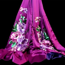 Fancy big nice Hand embroidered Suzhou Embroidery Silk Scarf Shawl:flower 1piece