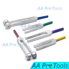 5 Pieces Color Coated Tuning Fork Set C128, C256, C512 C1024, C2048, Surgical