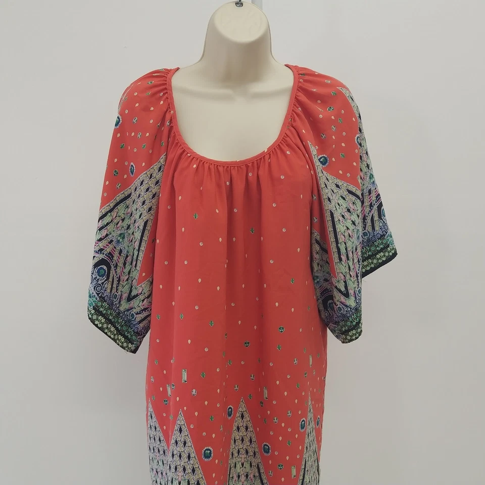 Voom By Joy Han Dress Womens Small Red Green Blue White Short Sleeve Ladies - Image 4 of 4