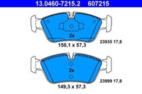 ATE 13046072152 BremsbeläGe Bremsbelagsatz Belagsatz BeläGe KlöTze Vorne 607215