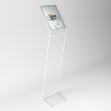 Leggio porta menu e avvisi in plexiglass trasparente per A4 verticale