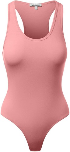 New Womens Racer Back Sleeveless Bodysuit Ladies Stretch Leotard Muscle Vest Top - Picture 138 of 165