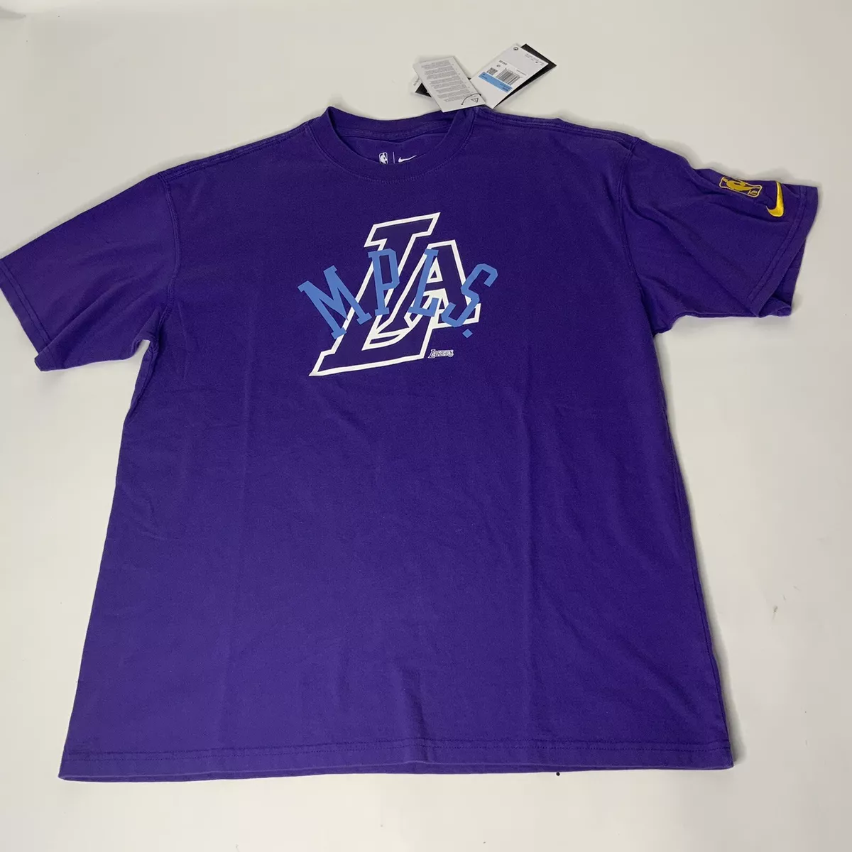 Nike Basketball NBA LA Lakers unisex Lebron James essential graphic t-shirt in white and purple