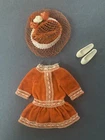 VTG Barbie SKIPPER Sweet Orange Outfit 3465 White Lace Trim 1967 Complete Extra