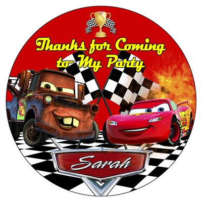 disney cars thank you tags