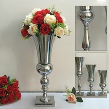 Silver Iron Large Stunning Luxury Flower Vase Urn Wedding Table Decor Gift 60cm