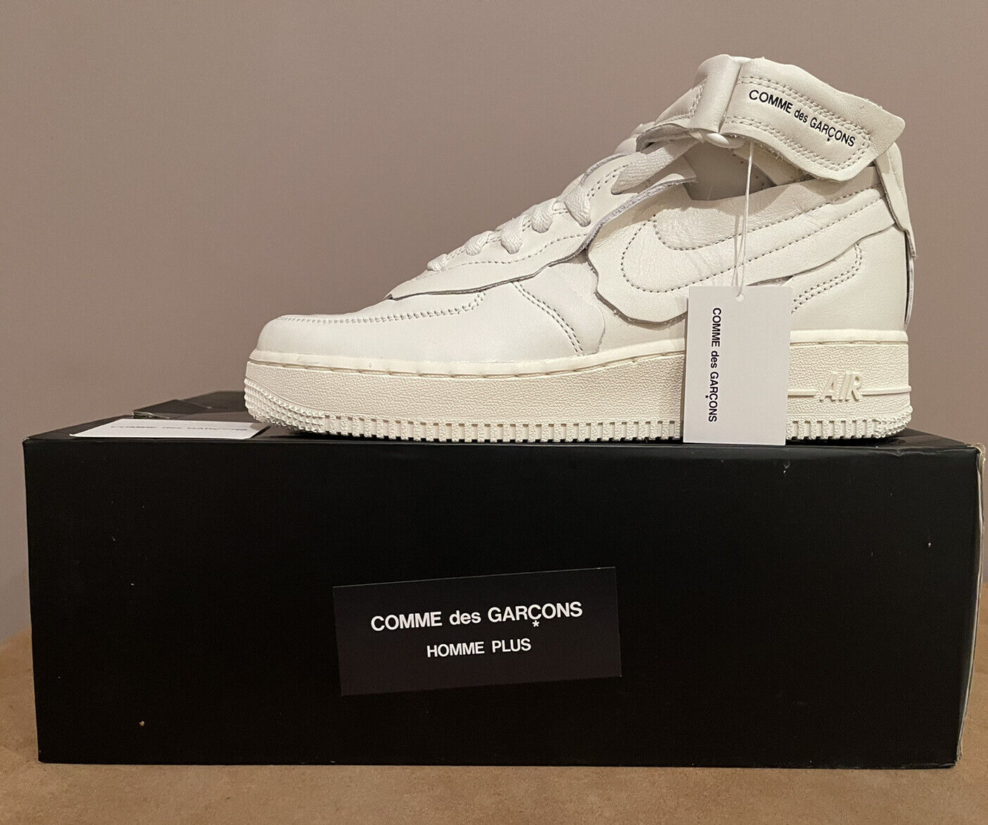 Berolige kvarter Sædvanlig Nike Air Force 1 Mid x Comme des Garcons Triple White CDG AF1 Men's Size 6  | eBay