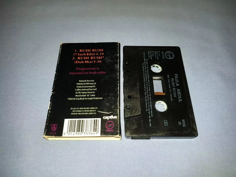 PAULA ABDUL RUSH RUSH CASSETTE TAPE SINGLE - Image 2 of 2