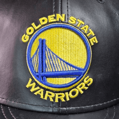 New Era Golden State Warriors Leather Hat Cap Black Yellow  display picture 1