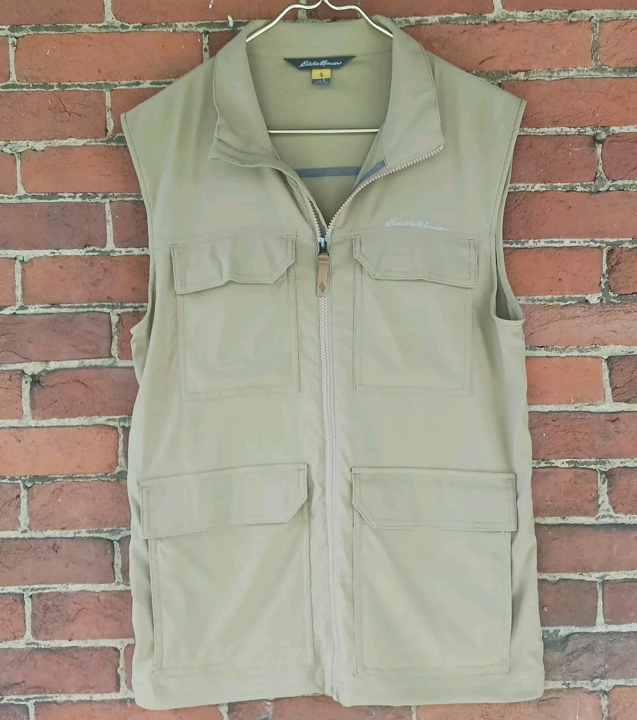 Eddie Bauer Men's Vest Travex Multi Pocket Full Zip Sleeveless Outdoor Fishing S
