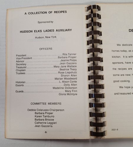Cookbook HUDSON N.Y. ELKS LADIES AUXILIARY FOOD WITH FUN Member Recipes Vtg 84' - Foto 6 di 11