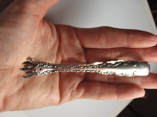 Antique 1891 LOUIS XV WHITING - GORHAM SILVER Sugar Tongs Sterling Silver 4" - Picture 22 of 23