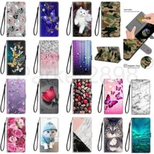 For Samsung Galaxy S21 S20 S10 S9 S8 Ultra Plus FE Pattern Leather Wallet Case