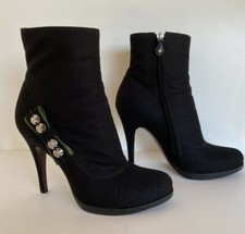 AUTÉNTICOS BOTINES LOUIS VUITTON BOTINES FIELTRO LANA CON CRISTALES 38.5 (US 8)