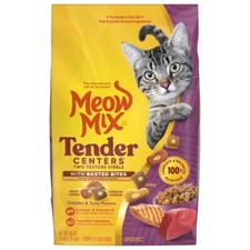 Meow Mix Tender Centers with Basted Bites, Chicken & Tuna Flavors, Dry Cat Food