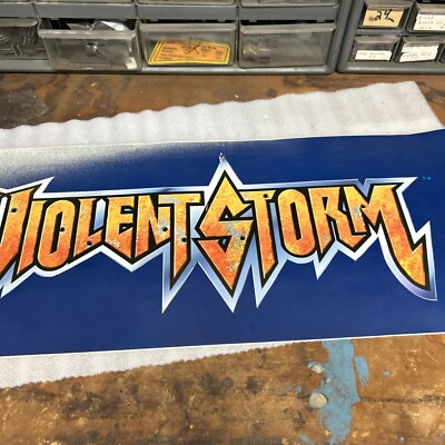 1 Old ORIGINAL Sticker Violent Storm KONAMI arcade video game part