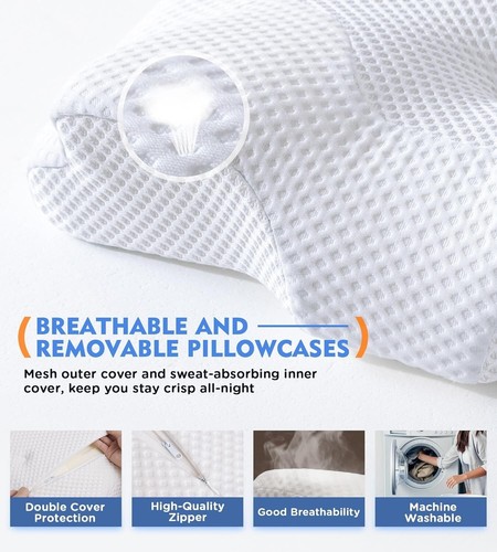 Almohadas Ortopedicas Para Cervical Alivio Dolor Cuello Foam Memory Dormir Bien - Picture 5 of 8