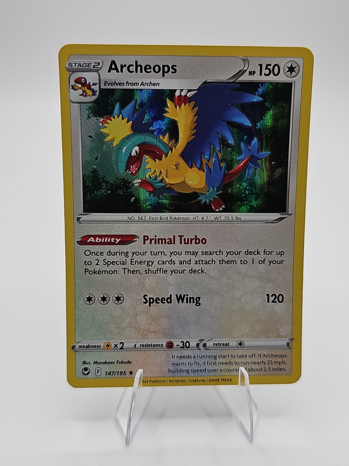 Pokemon Archeops 147/195 Silver Tempest Rare Holo NM