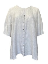 Marina Rinaldi Women's Ivory Fiorile Button Down Shirt Size 18W/27 NWT