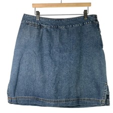 Vtg Cherokee Denim Skort 10 Cotton Medium Wash Blue Mini Skirt Y2K Cottagecore