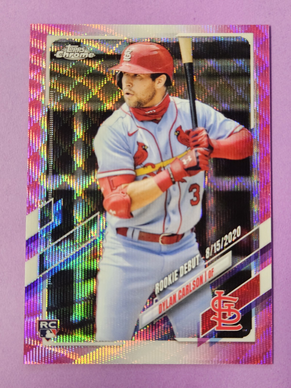 Dylan Carlson 2021 Topps Chrome Update Rookie Debut Pink Wave Refractor #USC54