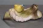 Rare Czech Pottery Bird on Garland Wall Pocket Czechoslovakia Red Dime Mark — photo 5