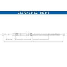 1x ORIGINAL® Ate Seilzug, Feststellbremse für VW POLO VI T-CROSS (C11 D31)