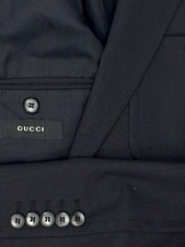 Gucci Wool Mohair Blazer IT52 40R Charcoal Patch Pockets Made in Italy