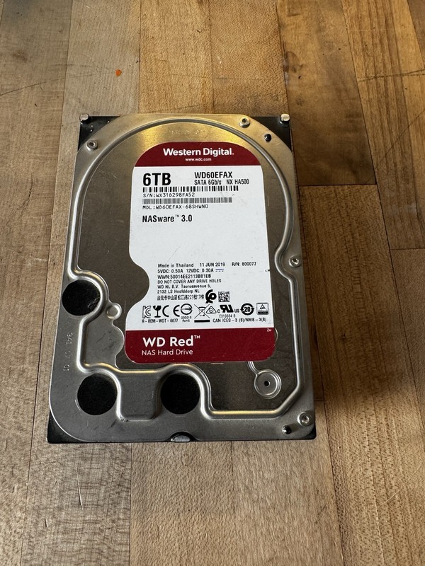 Western Digital Red 6TB 3.5 SATA HDD 5400 RPM WD60EFAX 68SHWNO