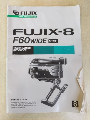 Fujix-8 Video Camera Recorder F60wide Power Source Battery Cords Remote image 6