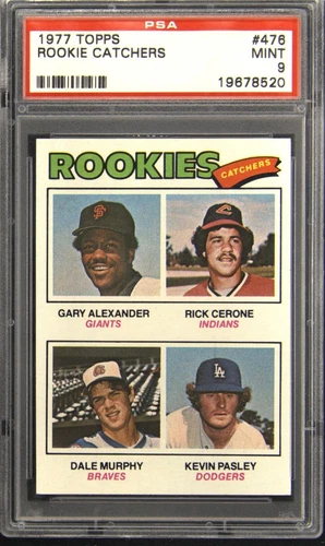 1977 TOPPS ROOKIE CATCHERS #476 ALEXANDER CERONE MURPHY PASLEY ROOKIE RC PSA 9