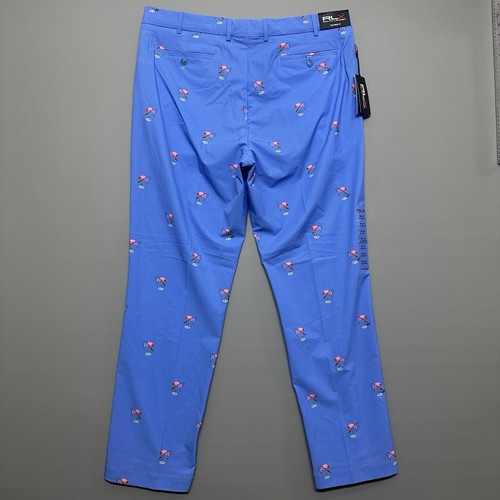 RLX Ralph Lauren Golf Pants Tailored Fit Fishing Flamingo Mens Sz 38x32 Blue - Picture 7 of 16