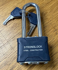 Squire 35  Padlock Laminated Long Shackle Secure 4 Pin Double Lock Outdoor Use,