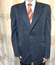 1970s vintage handtailored bespoke classic rockabilly disco herringbone suit 42L