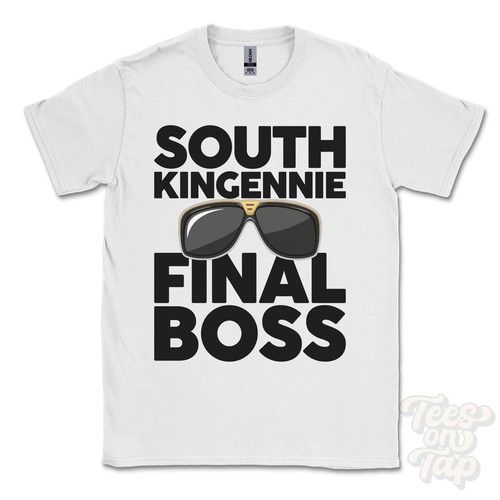 T-shirt SOUTH KINGENNIE FINAL BOSS śmieszny prezent bożonarodzeniowy angus murroes szkocja ibiza - Zdjęcie 1 z 4