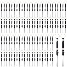 Bememo 20 Pcs Black Nylon Lanyard Strap Short Detachable for