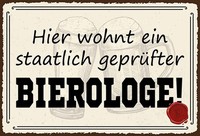 Holzschild 20X30 Cm Bier Hier Wohnt Bierologe Deko Geschenk Holz Schild