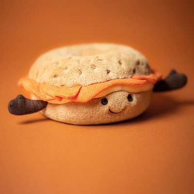 Jellycat Amuseables Bagel Unique Cute Gift from Limited Collection with Dust Bag