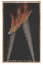 ANTI-ZEPPELIN WW1 Postcard *THE END OF THE BABY KILLER* c1916 GB PROPAGANDA J254