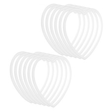 6.5 Inch Heart Dream Catcher Rings, 12 Pcs Plastic Floral Ring Hoop, White
