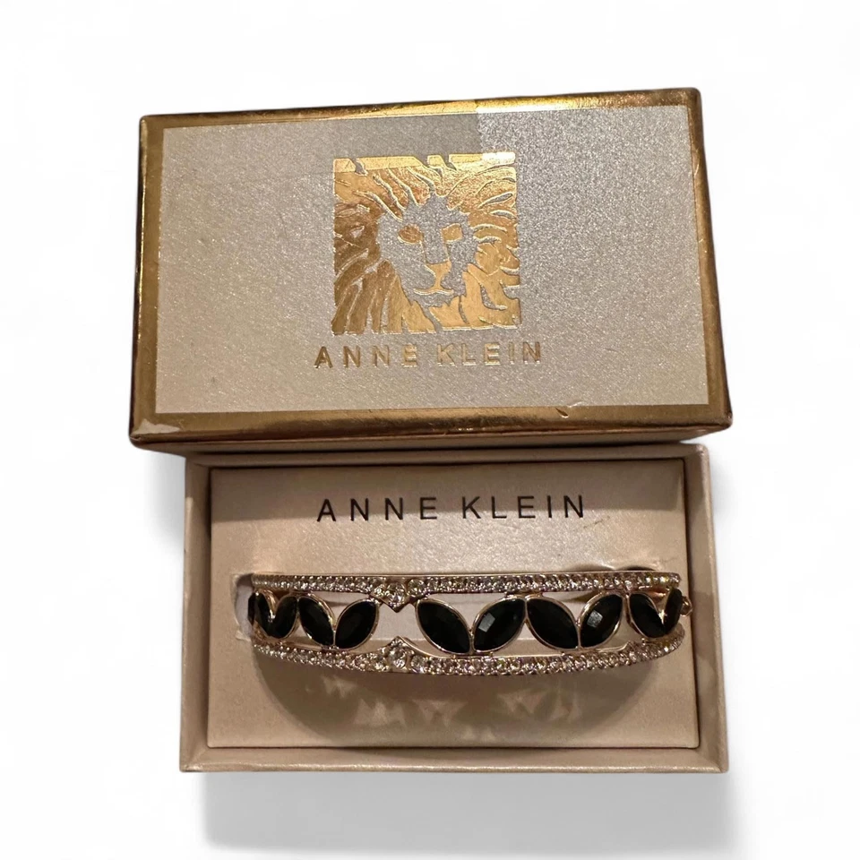 Anne Klein 金色黑叶设计手链 — 第 2/2 张图片