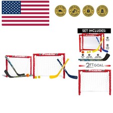 NHL Kids Folding Hockey Goals Set - 2 Street Hockey & Knee Hockey Goals - 2 A...