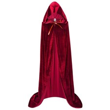 Makroyl Unisex Hooded Cloak Long Velvet Cape for Halloween Christmas Cosplay ...