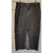 Old Navy Y2K Mid-Rise Carpenter Denim Maxi Skirt Size 10