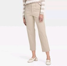 A New Day Women's High Rise Straight Leg Ankle Chino Pants Tan Size 2. New