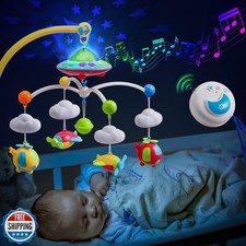 Baby Musical Crib Mobile with Hanging Rotating Toys, Remote Contr